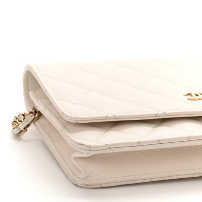 Chanel Caviar Quilted Wallet On Chain WOC White 9 of 11