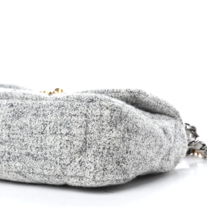 Chanel Tweed Quilted Medium Chanel 19 Flap Grey Ecru 7 of 12