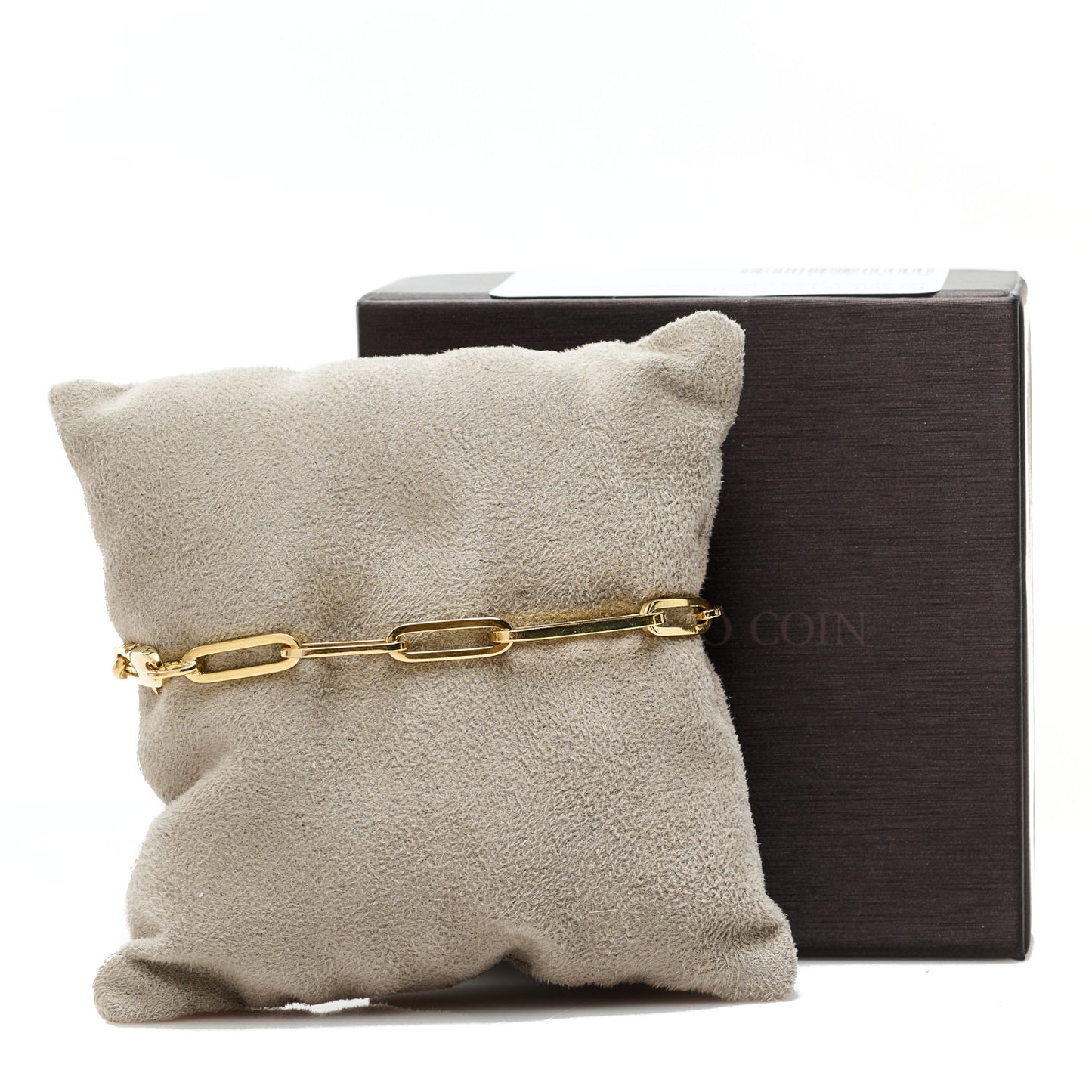 18K Yellow Gold Classic Alternating Size Paper Clip Bracelet
