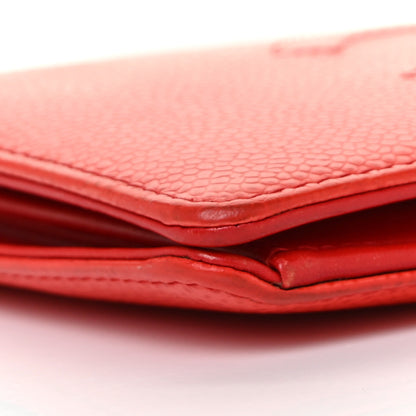 Chanel Caviar Timeless CC Yen Wallet Red 7 of 9