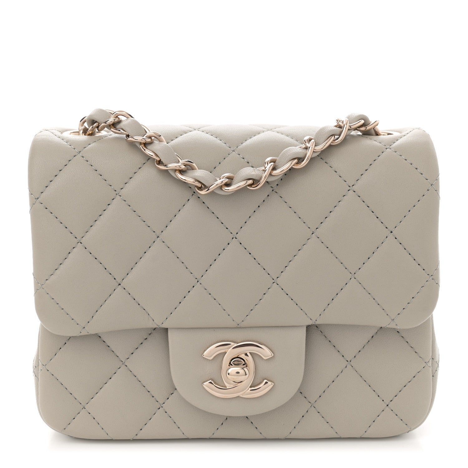 Chanel Lambskin Quilted Mini Square Flap Grey 1 of 11