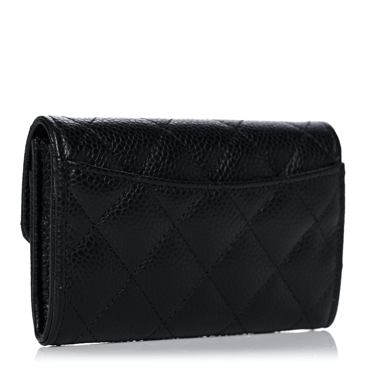 Chanel Caviar Quilted Flap Card Holder Wallet Black 3 of 12