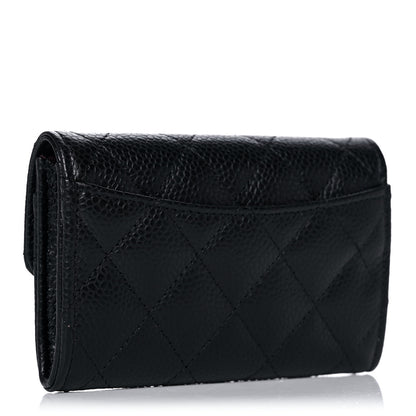 Chanel Caviar Quilted Flap Card Holder Wallet Black 3 of 12