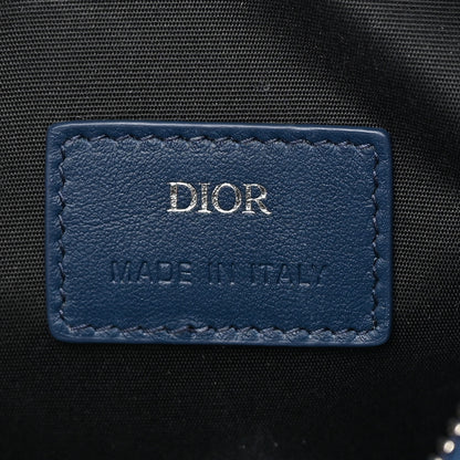 Christian Dior Calfskin Oblique Galaxy Perforated World Tour Messenger Pouch Blue White 6 of 11