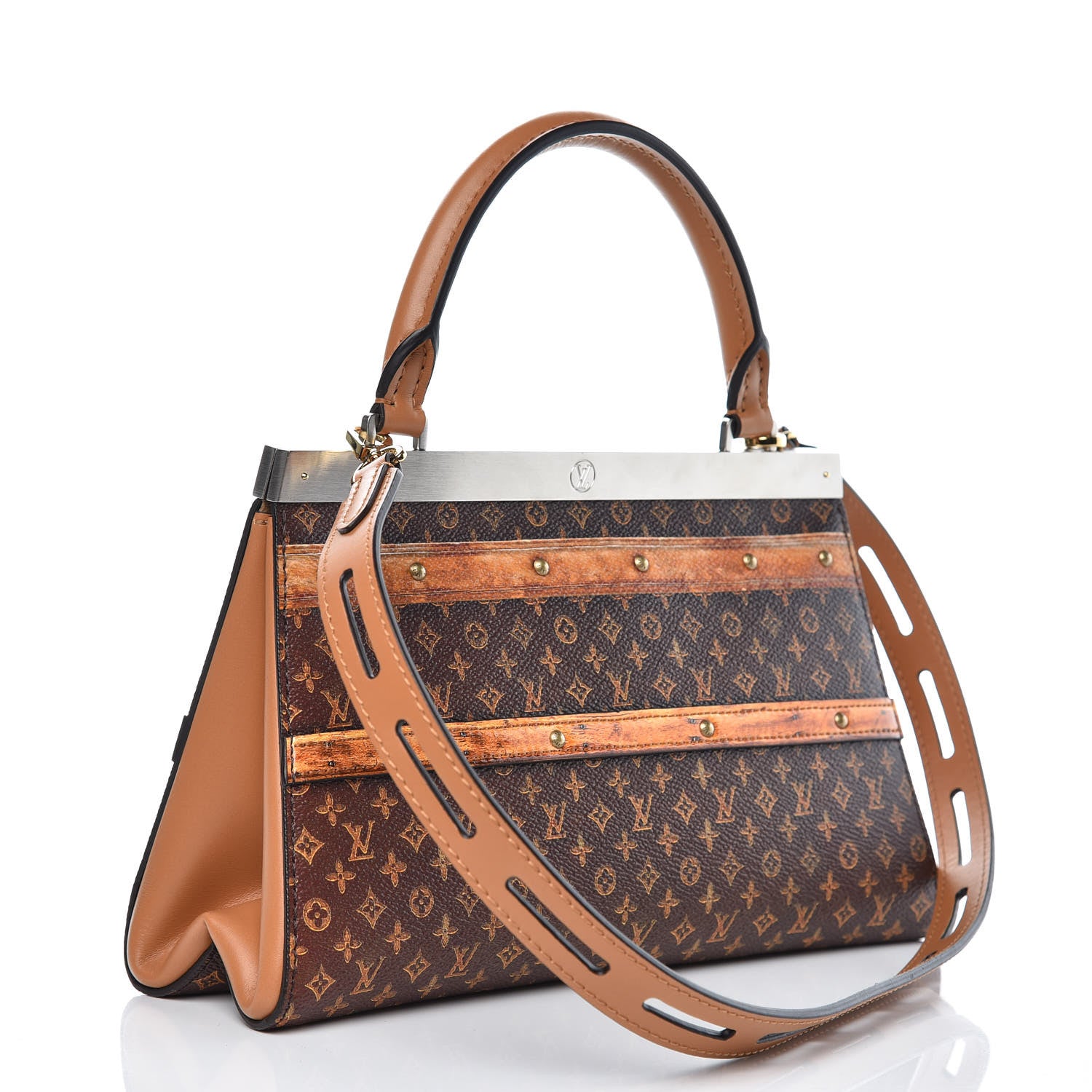 Louis Vuitton Calfskin Transformed Monogram Time Trunk Crown Frame Bag 3 of 7