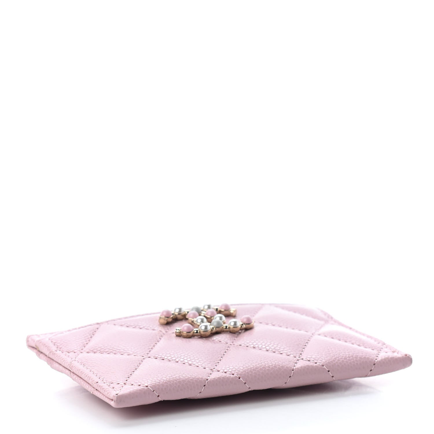 Chanel Caviar Pearl Quilted Coco Candy Card Holder Pink 4 of 8