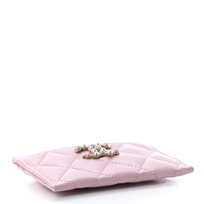 Chanel Caviar Pearl Quilted Coco Candy Card Holder Pink 4 of 8