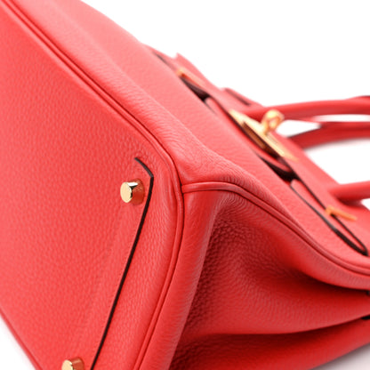Hermes Taurillon Clemence Birkin 30 Rouge Tomate 13 of 15