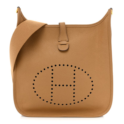 Hermes Taurillon Clemence Evelyne III PM Biscuit 1 of 10