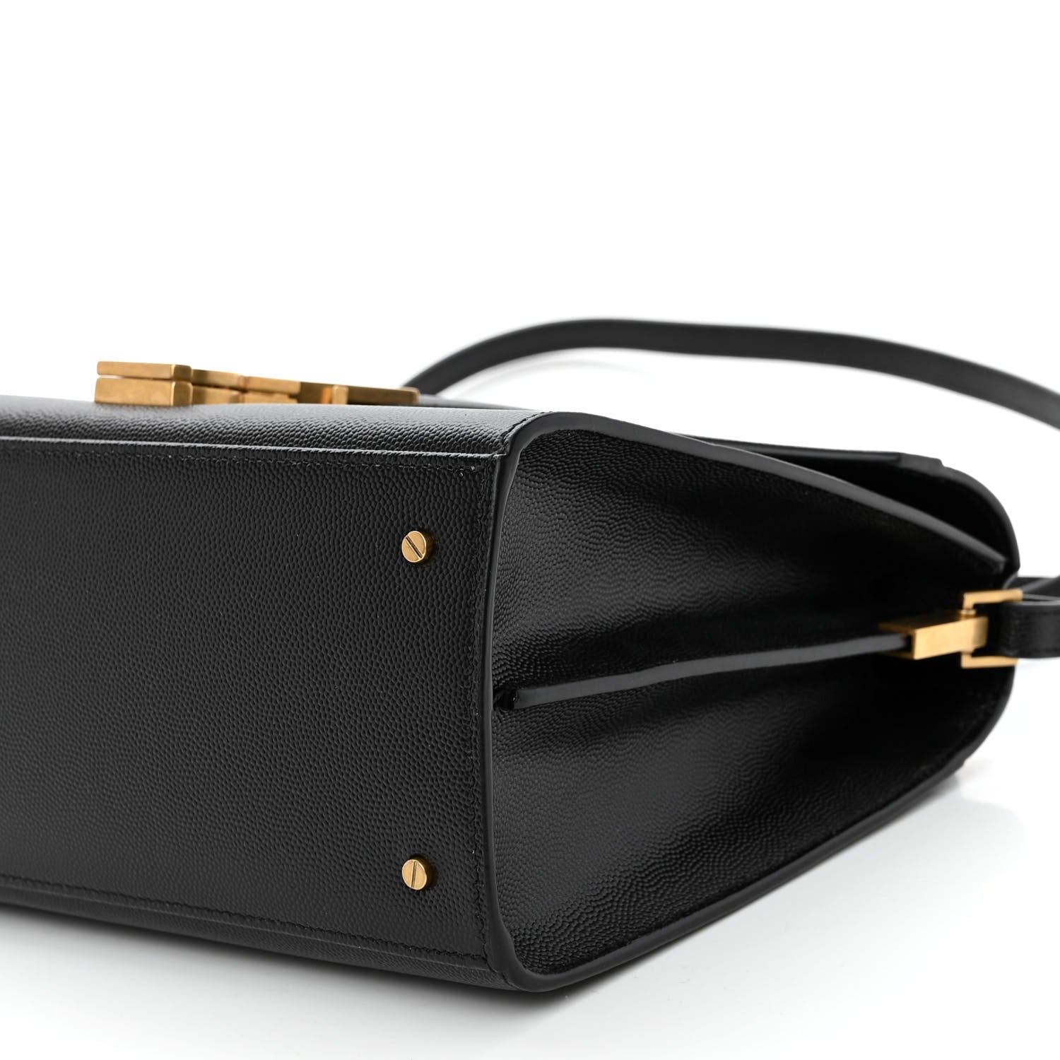 Saint Laurent Grain de Poudre Medium Classic Monogram Cassandra Top Handle Black 9 of 9