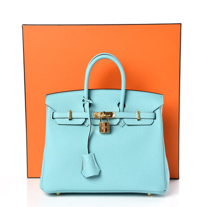 Hermes Togo Birkin 25 Bleu Atoll 33 of 33