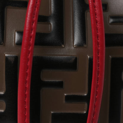 Fendi Vitello Grace F is Fendi Bi-Color FF 1974 Embossed Grande Mon Tresor Bucket Bag Maya Black Fragola 12 of 12