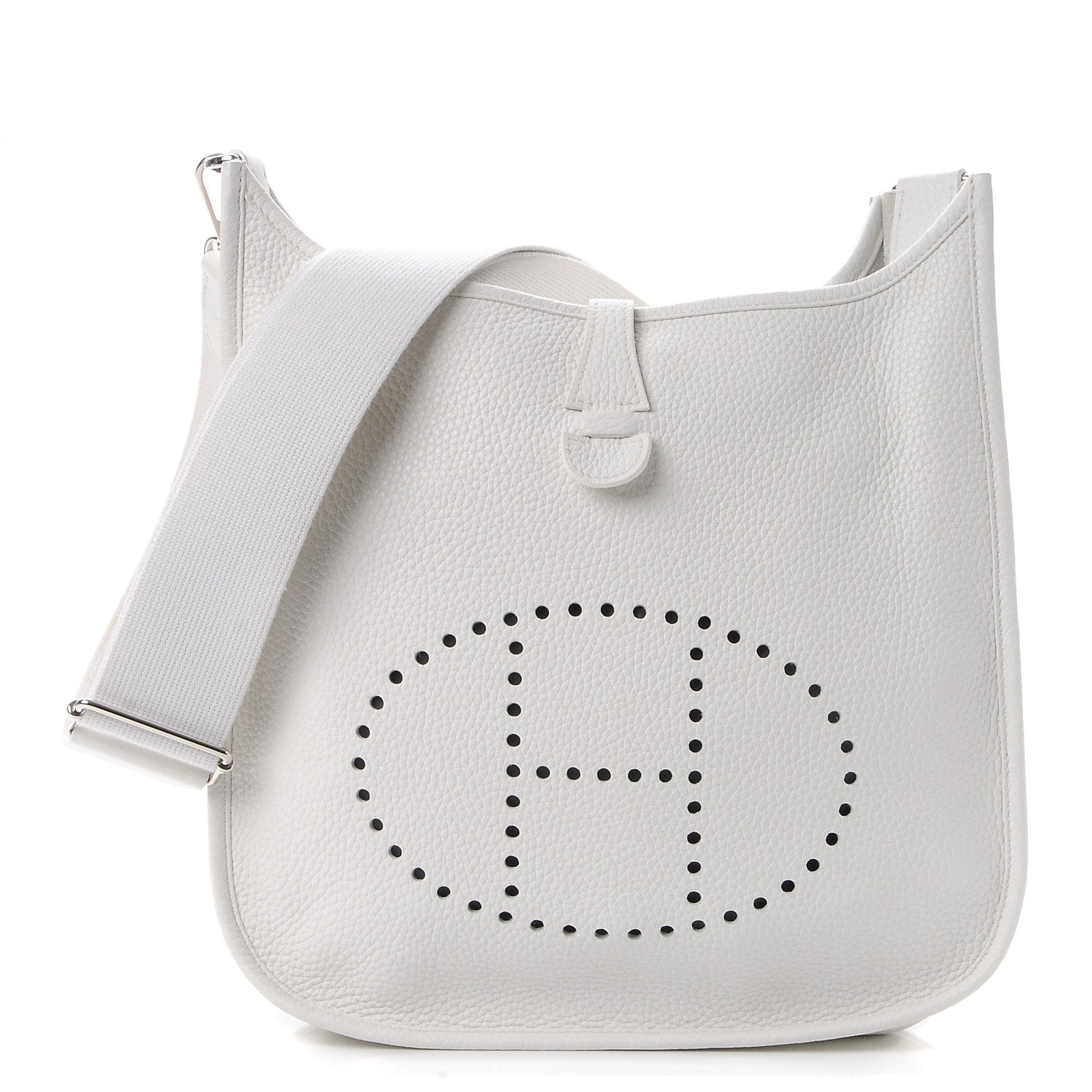 Hermes Taurillon Clemence Evelyne III PM White 1 of 9