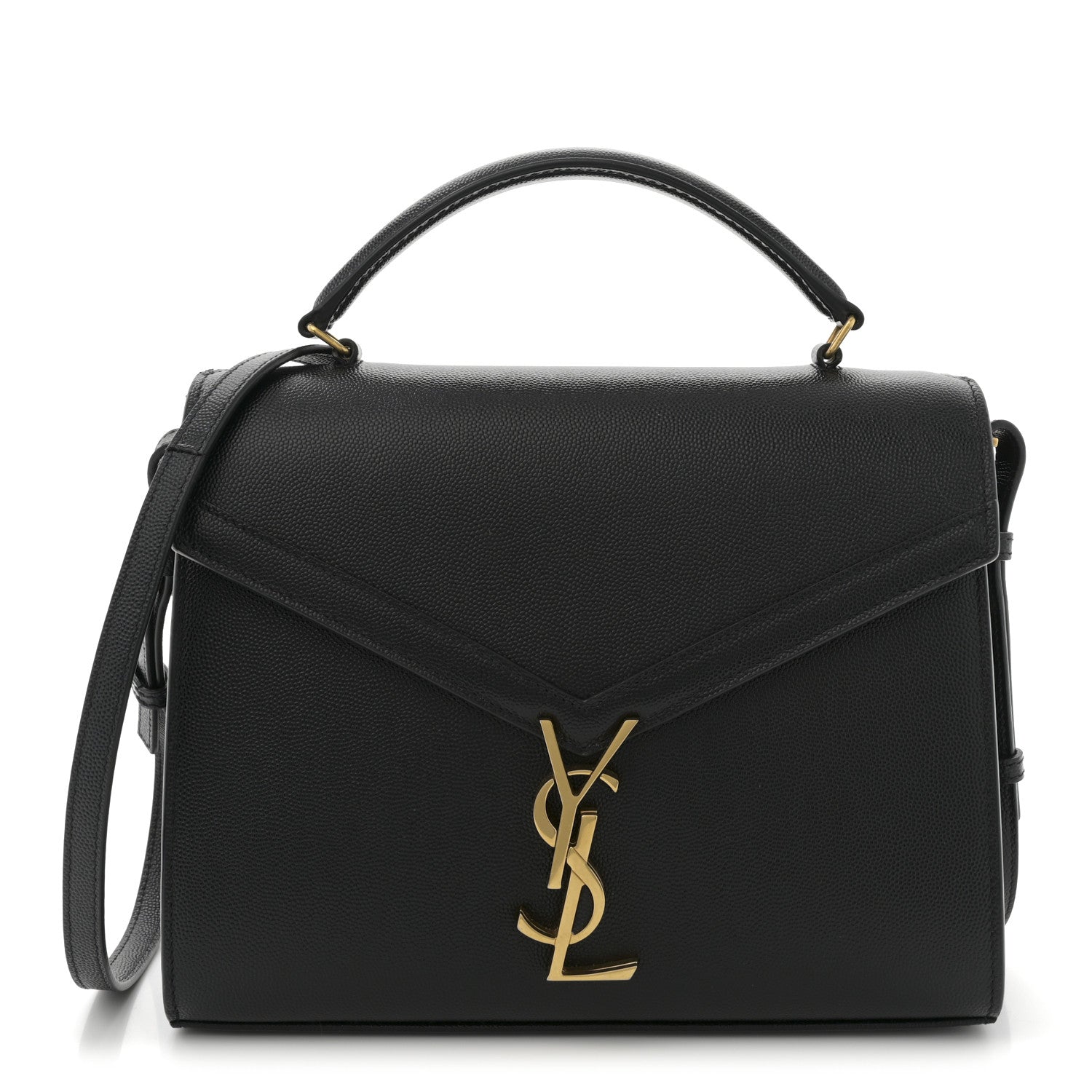 Saint Laurent Grain de Poudre Medium Classic Monogram Cassandra Top Handle Black Rouge Legion 1 of 10