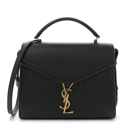 Saint Laurent Grain de Poudre Medium Classic Monogram Cassandra Top Handle Black Rouge Legion 1 of 10