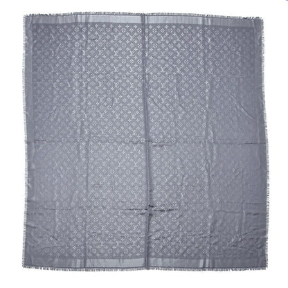 Louis Vuitton Silk Lurex Wool Monogram Shine Shawl Charcoal Grey 1 of 4