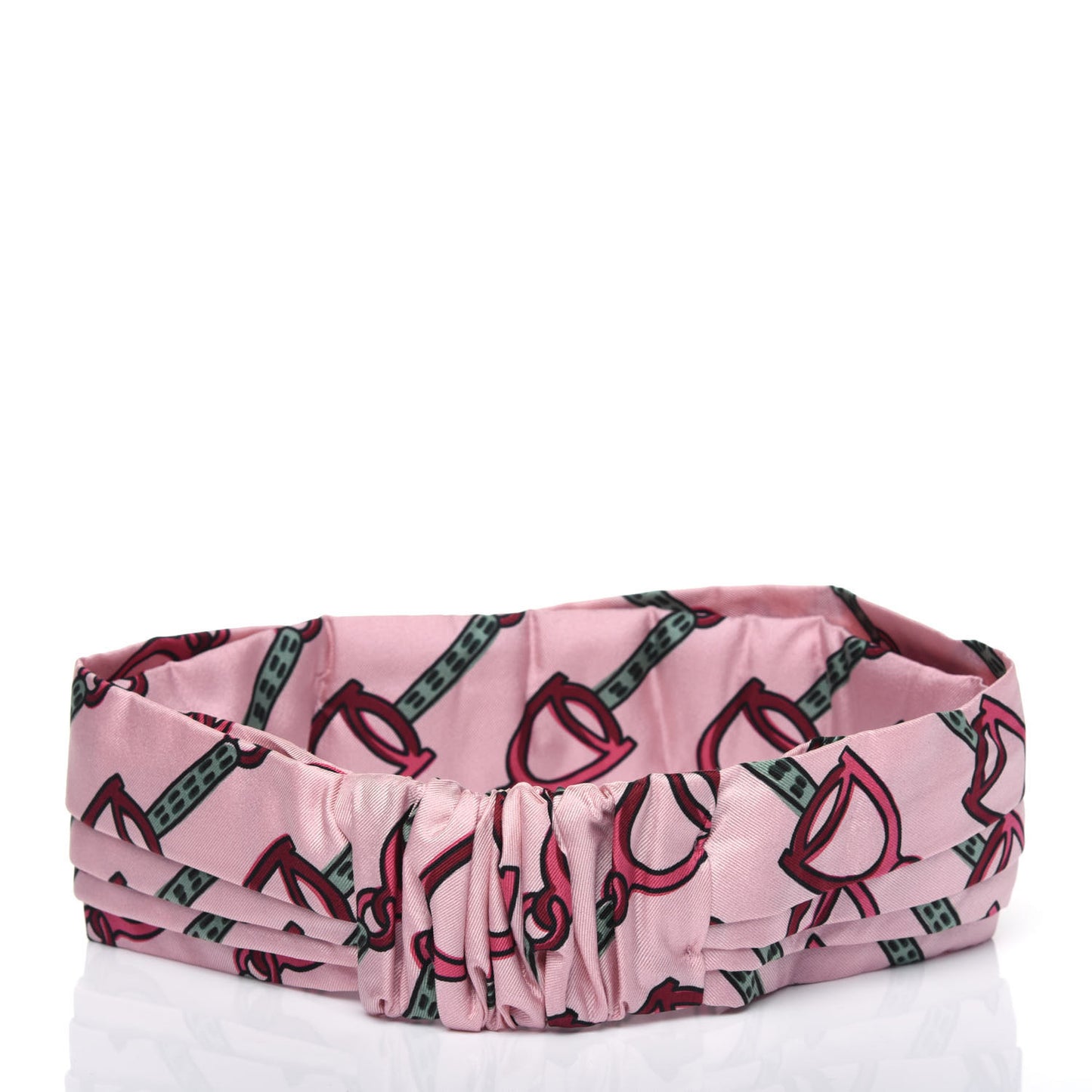 Silk Flora Print Headband M Pink