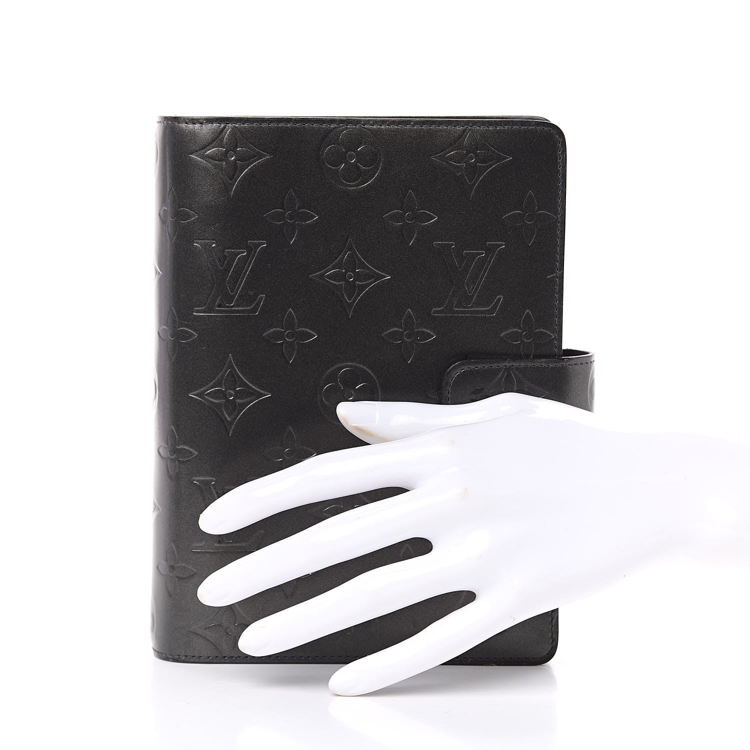 Louis Vuitton Mat Monogram Medium Ring Agenda Cover Black 2 of 11