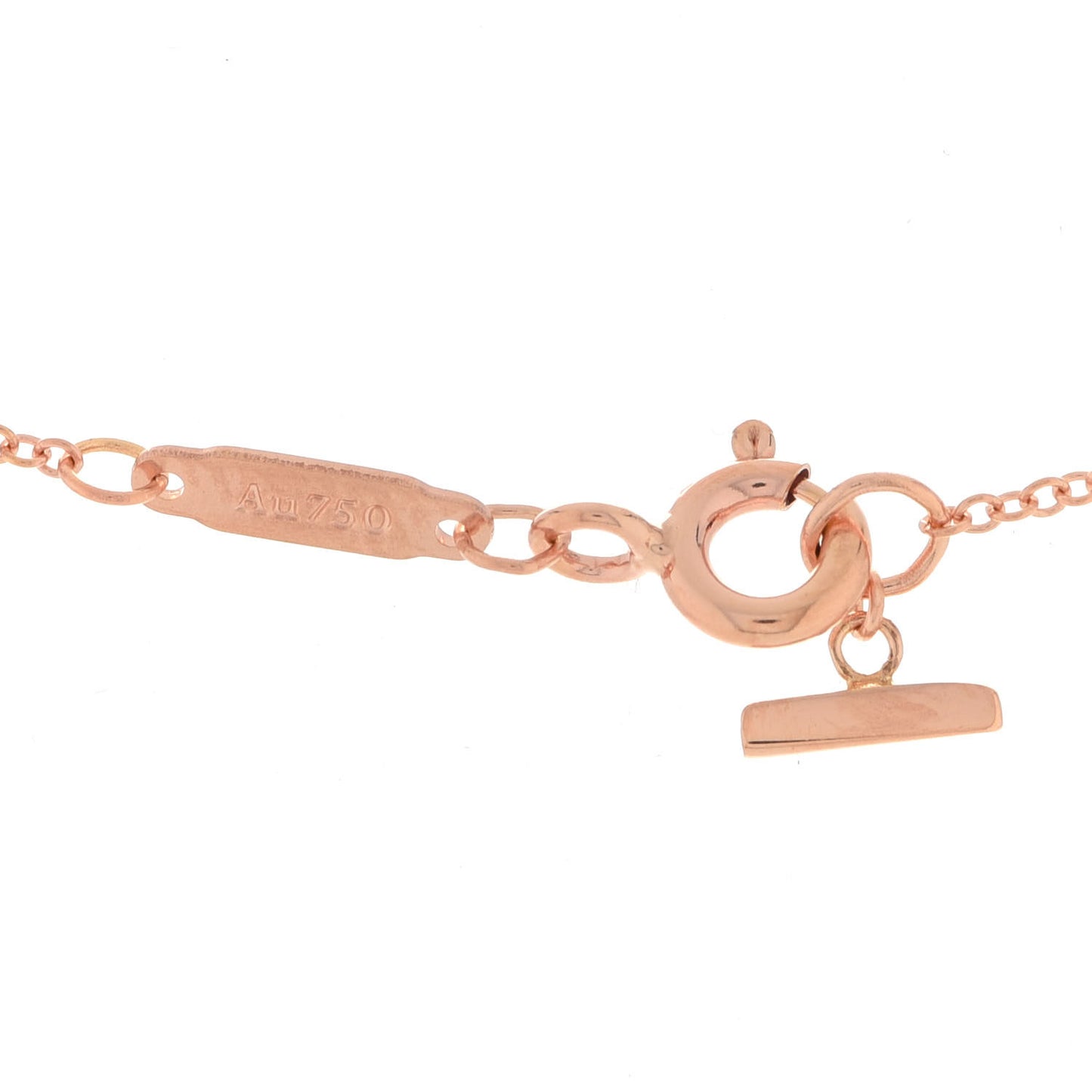 18K Rose Gold Small T Smile Pendant Necklace