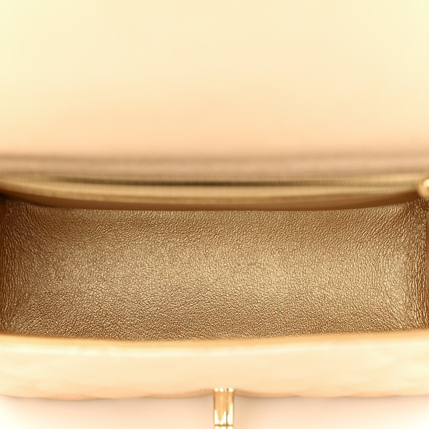 Metallic Lambskin Quilted Mini Square Flap Gold