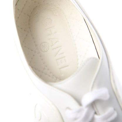 Chanel Calfskin Gum Womens CC Sneakers 41 White 9 of 10