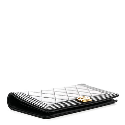 Chanel Lambskin Quilted Boy Yen Wallet Black 4 of 7