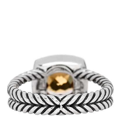 David Yurman Sterling Silver Diamond Citrine 7mm Petite Albion Ring 52 6 4 of 5