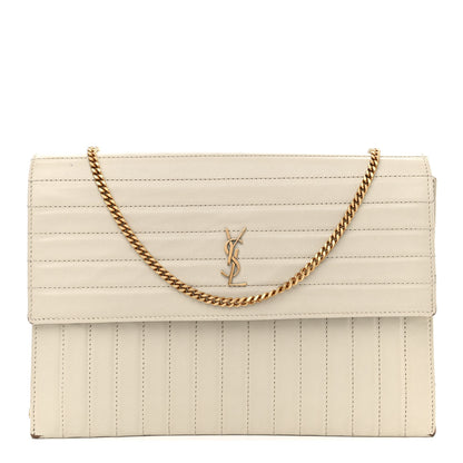 Saint Laurent Calfskin Matelasse Victoire Chain Wallet Black 1 of 21