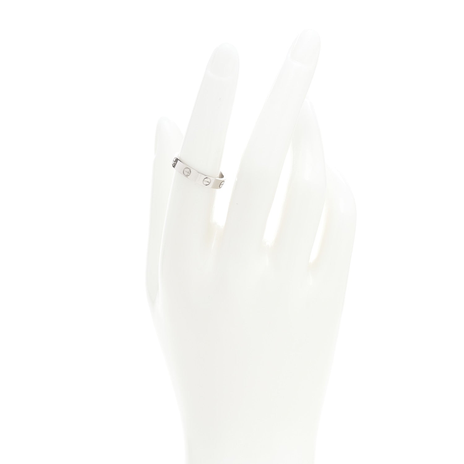 Cartier 18K White Gold 3.5mm LOVE Wedding Band Ring 53 6.5 4 of 4