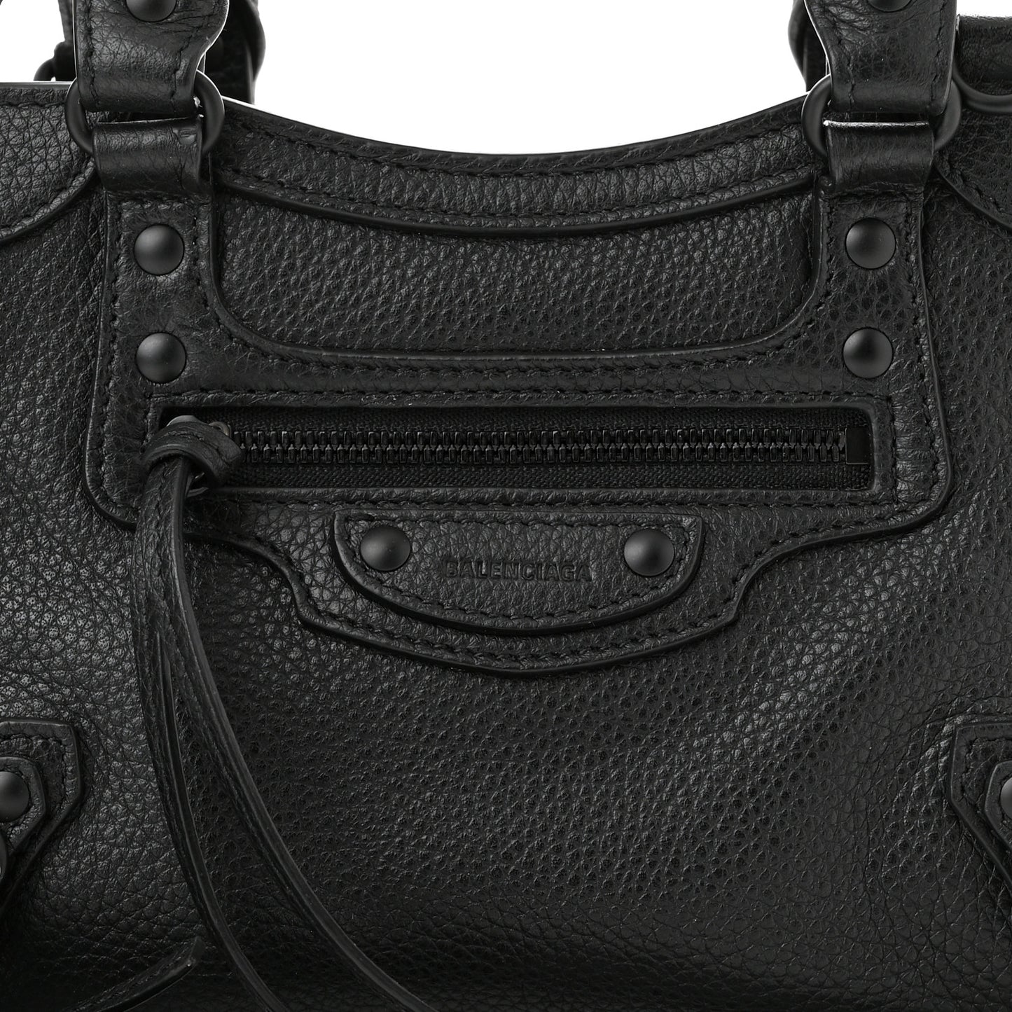 Grained Calfskin Neo Classic Black Hardware Mini City Black