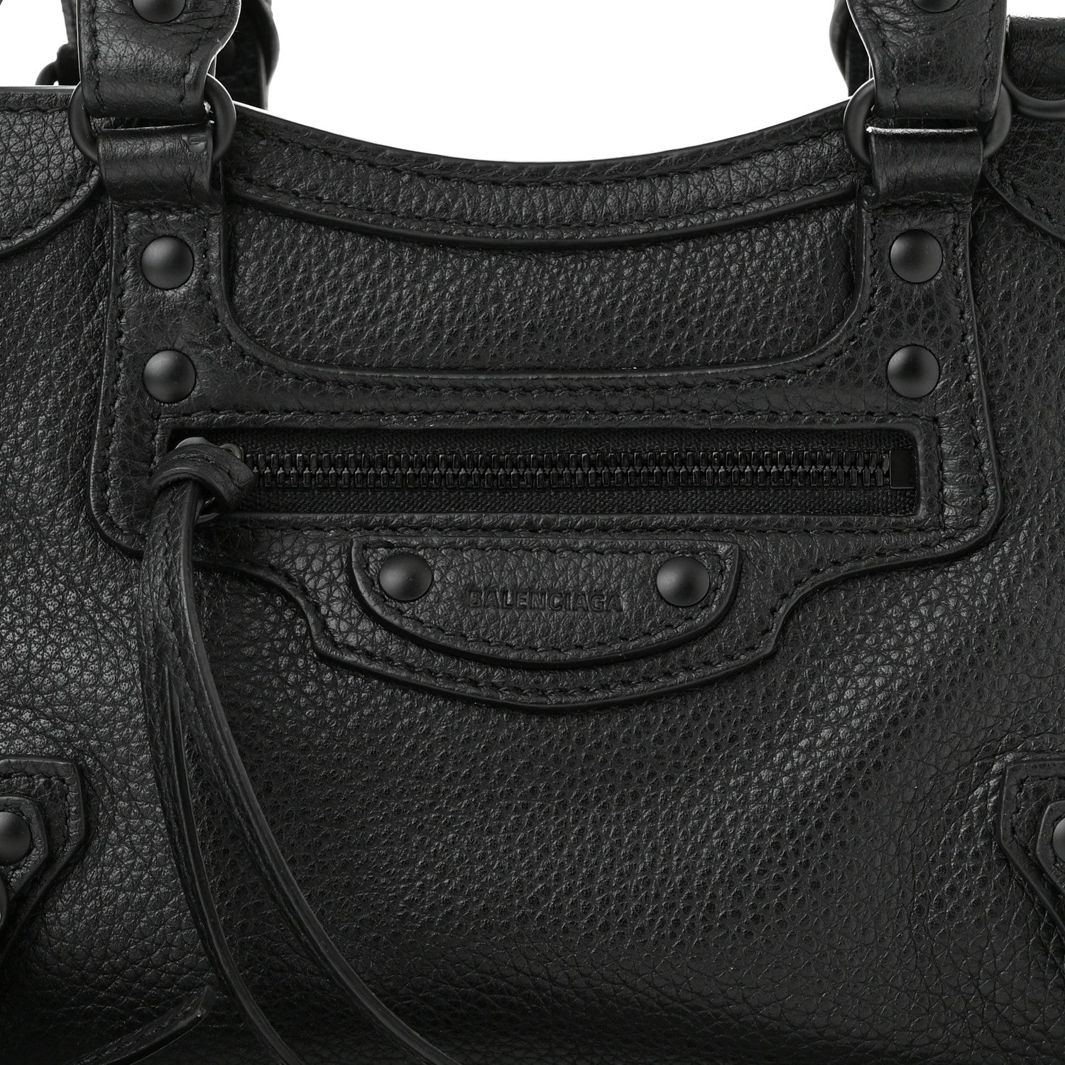 Balenciaga Grained Calfskin Neo Classic Black Hardware Mini City Black 8 of 10