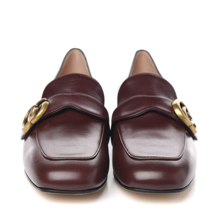 Gucci Malaga Kid Womens GG Marmont Loafers 37.5 Vintage Bordeaux 2 of 10