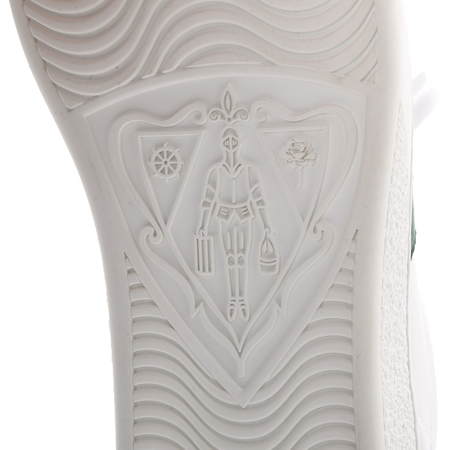 Gucci Calfskin Ayers Bee Embroidered Ace Sneakers 38 White Green 8 of 10