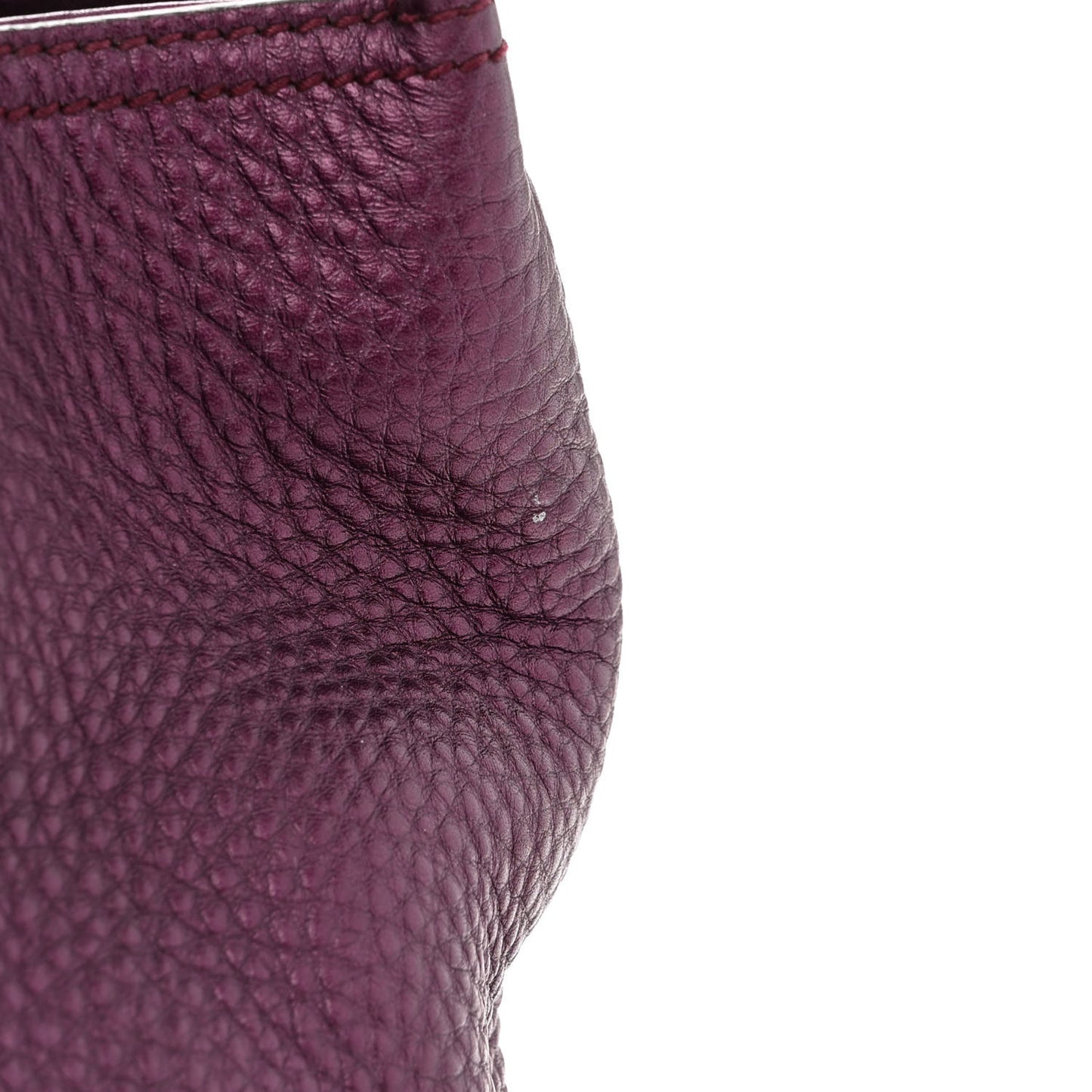 Pebbled Calfskin Medium Bamboo Shopper Tote Purple