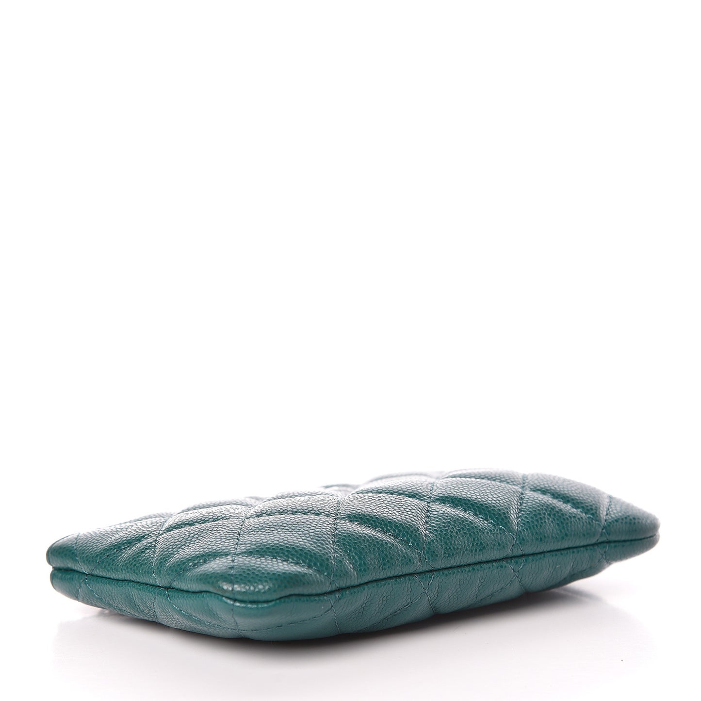 Caviar Quilted Small Cosmetic Case Dark Turquoise