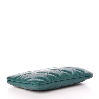 Chanel Caviar Quilted Small Cosmetic Case Dark Turquoise 4 of 8