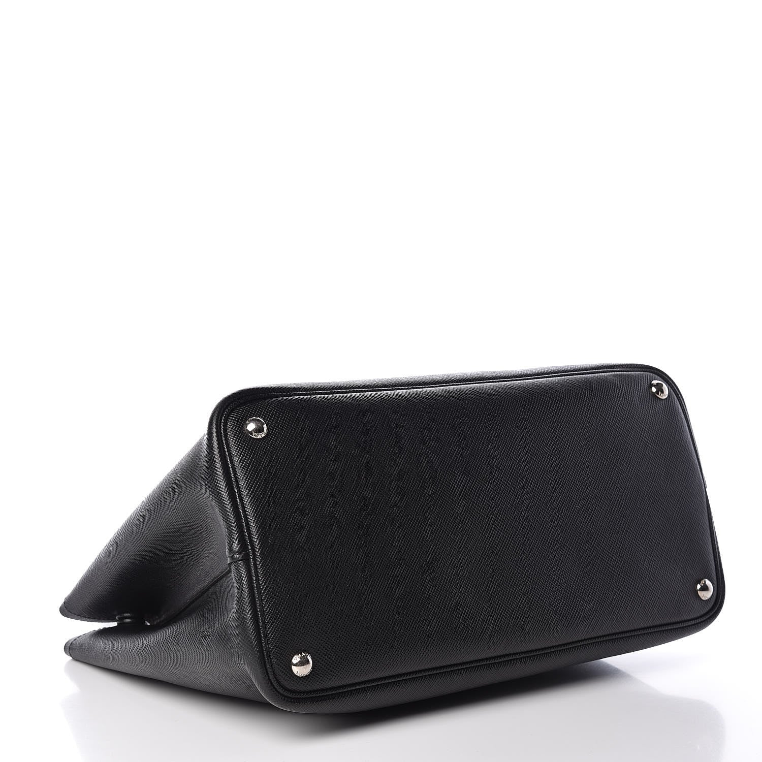 Prada Saffiano Cuir Medium Double Handle Tote Black Mughetto 4 of 11