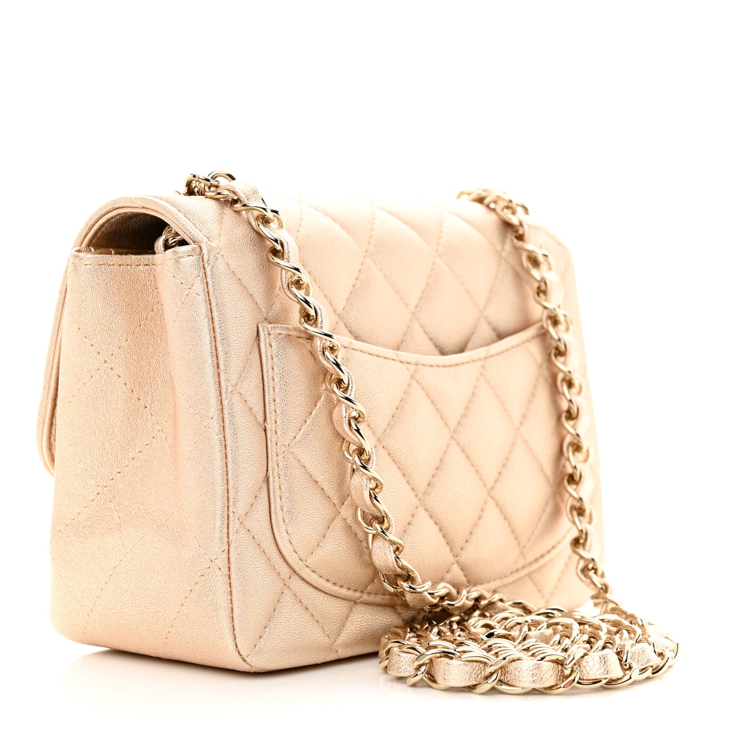 Chanel Metallic Lambskin Quilted Mini Square Flap Gold 3 of 10