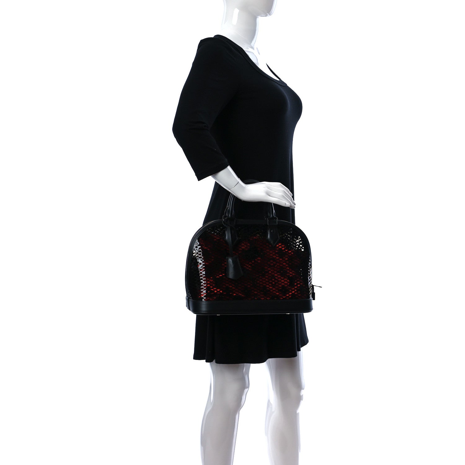 Louis Vuitton Patent Calfskin Laced Monogram Alma PM Black 2 of 10