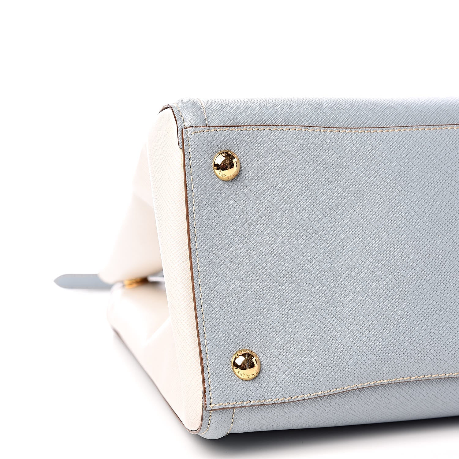 Prada Saffiano Lux Medium Bi-Color Tote Lago Talco 5 of 11