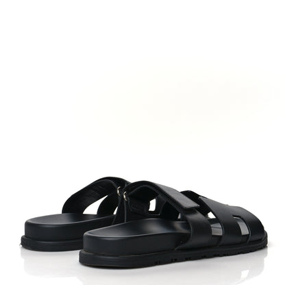 Hermes Calfskin Mens Chypre Sandals 42 Black 4 of 9
