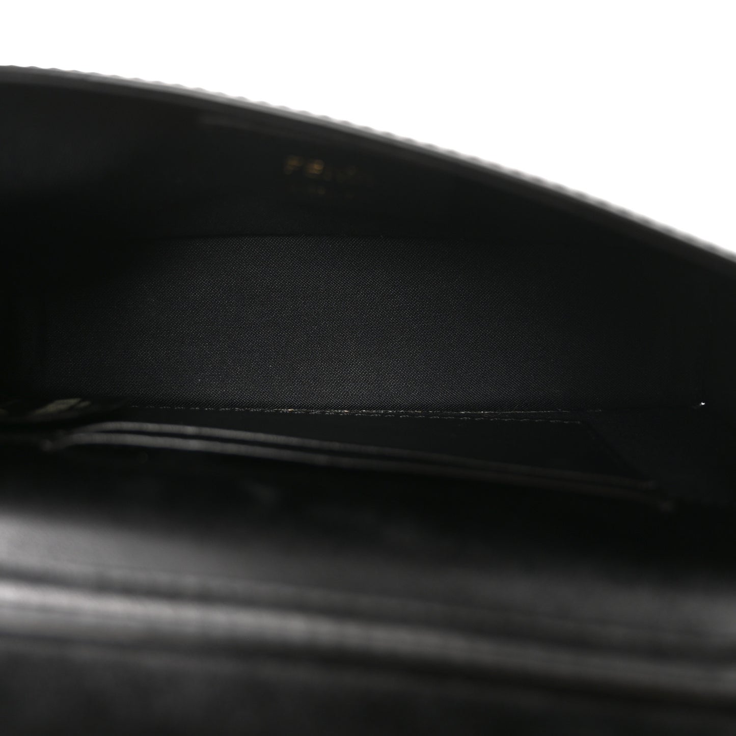 Vitello Liberty F is Fendi Bi-Color FF 1974 Embossed Envelope Belt Bag Maya Black