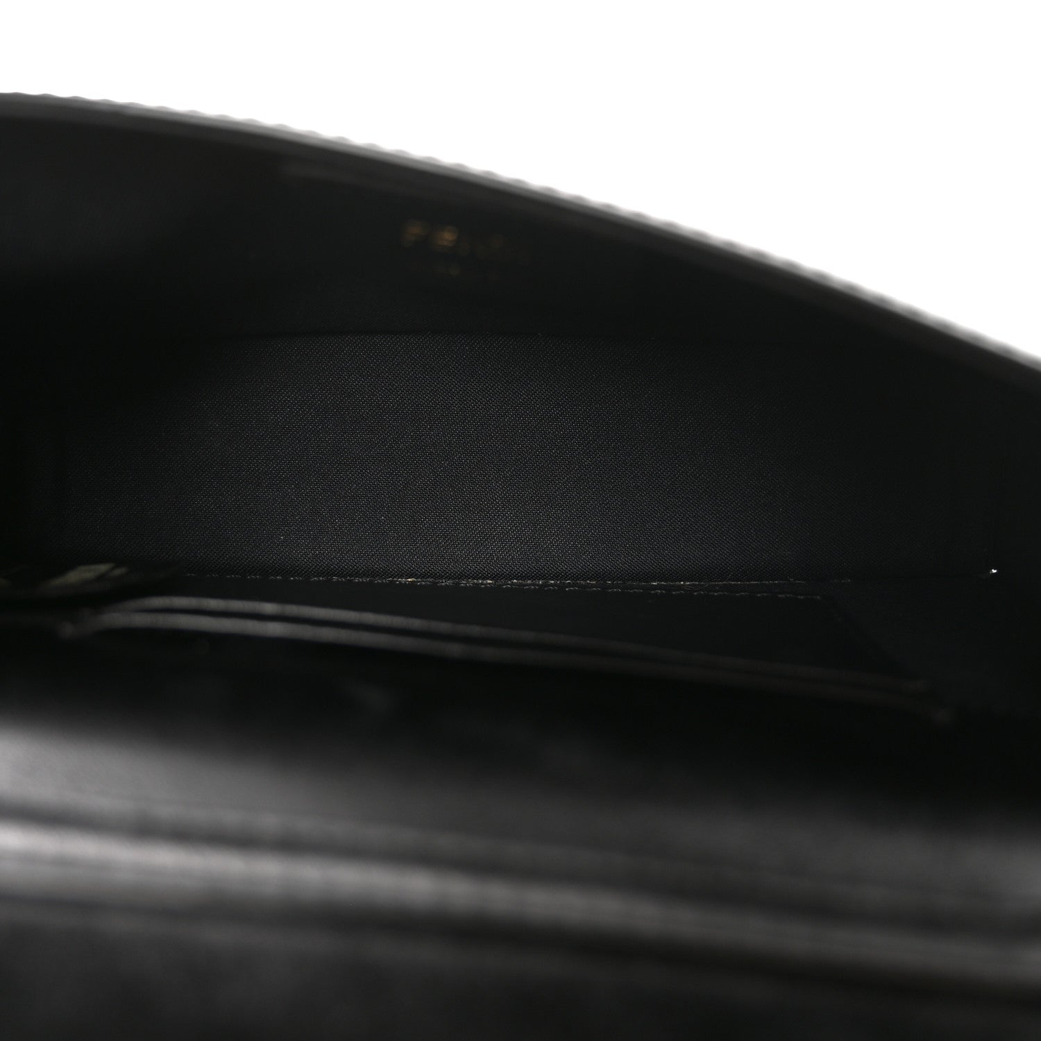 Fendi Vitello Liberty F is Fendi Bi-Color FF 1974 Embossed Envelope Belt Bag Maya Black 4 of 9