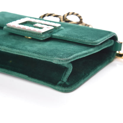 Gucci Velvet Crystal Square G Shoulder Bag Green 6 of 9
