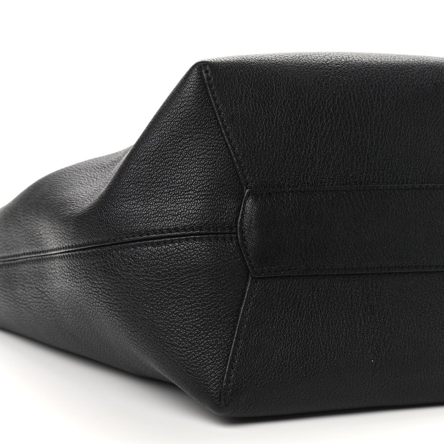 Grained Calfskin GV Bucket Bag Black