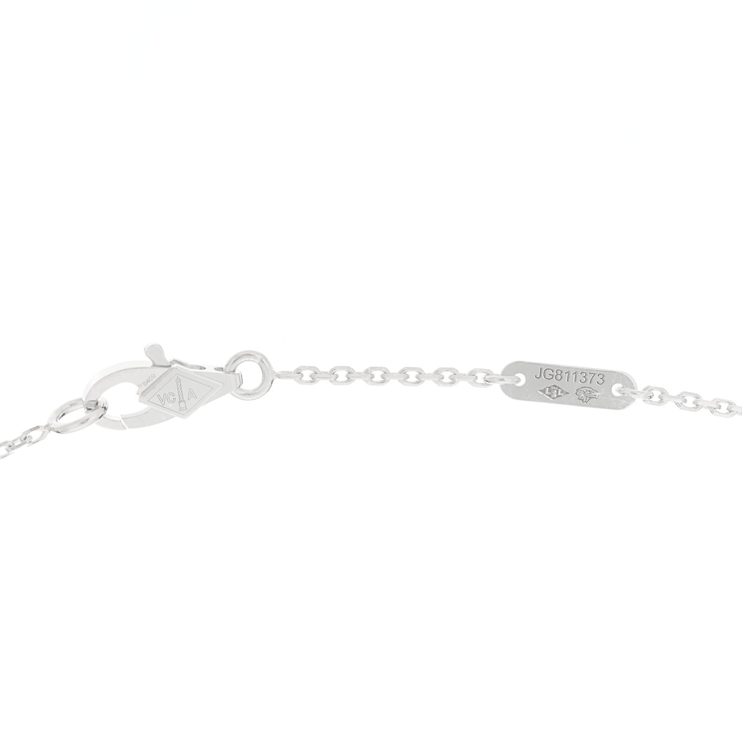Van Cleef & Arpels 18K White Gold Diamond Sweet Alhambra Pendant Necklace 4 of 6