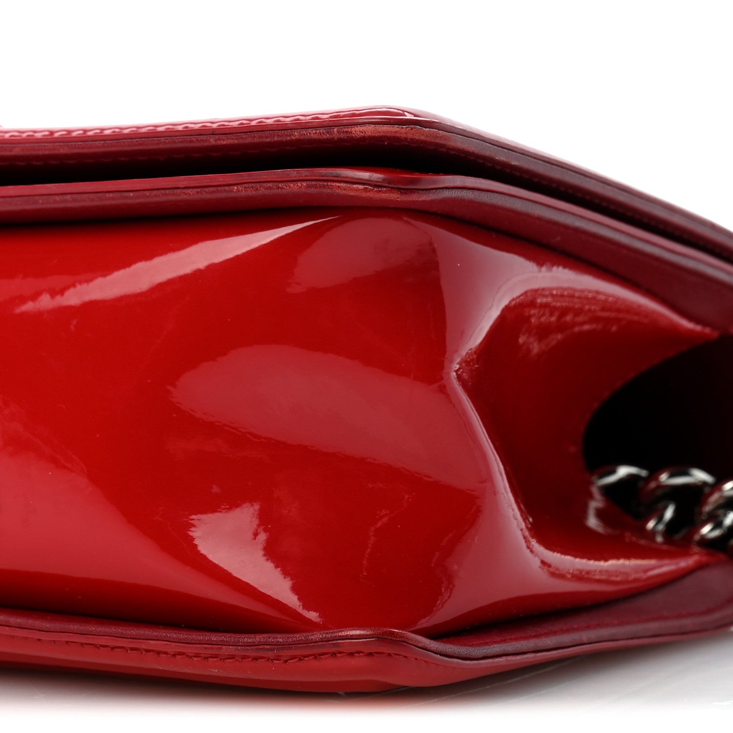 Chanel Patent Calfskin Quilted Medium Plexiglass Boy Flap Red 9 of 13