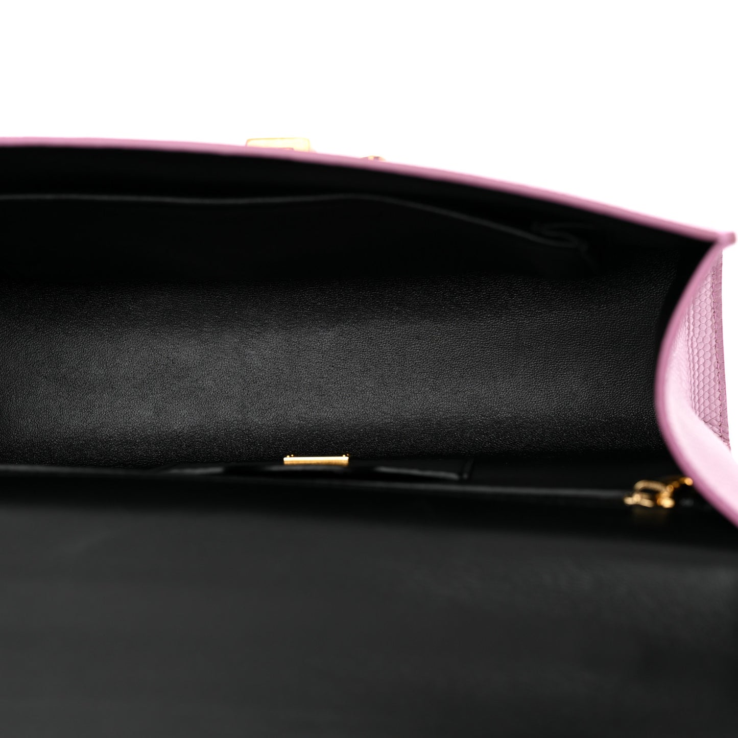 Calfskin Iguana Embossed Lucia Top Handle Satchel Baby Pink