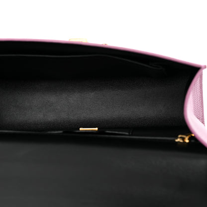 Dolce & Gabbana Calfskin Iguana Embossed Lucia Top Handle Satchel Baby Pink 5 of 11