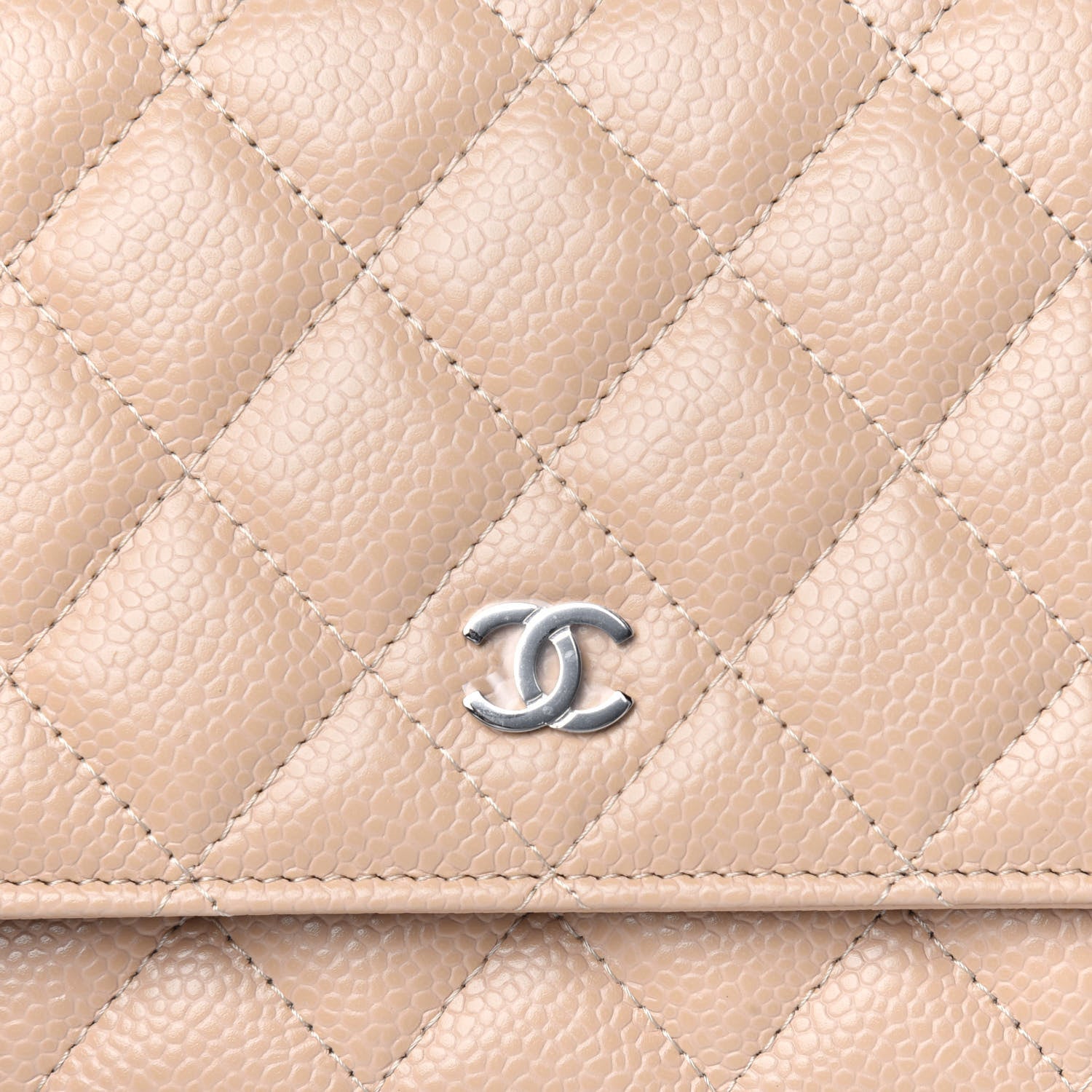 Chanel Caviar Quilted Wallet On Chain WOC Beige 11 of 12